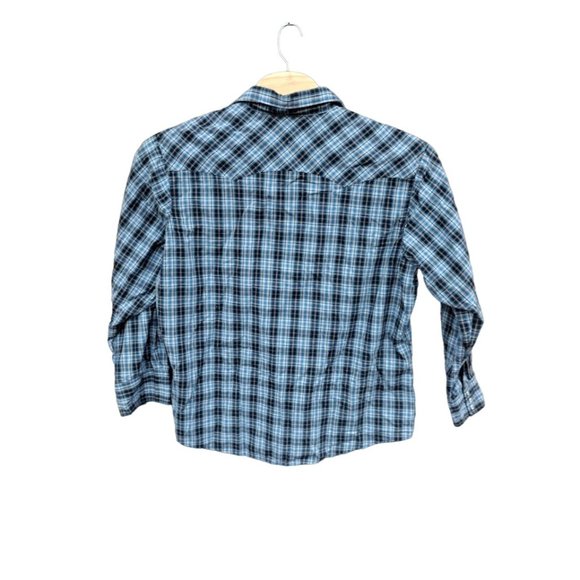 Wrangler Wrancher‎ Men's Western Fashion Blue Plaid Size 2X Shirt,  Snap Button, - Picture 3 of 4